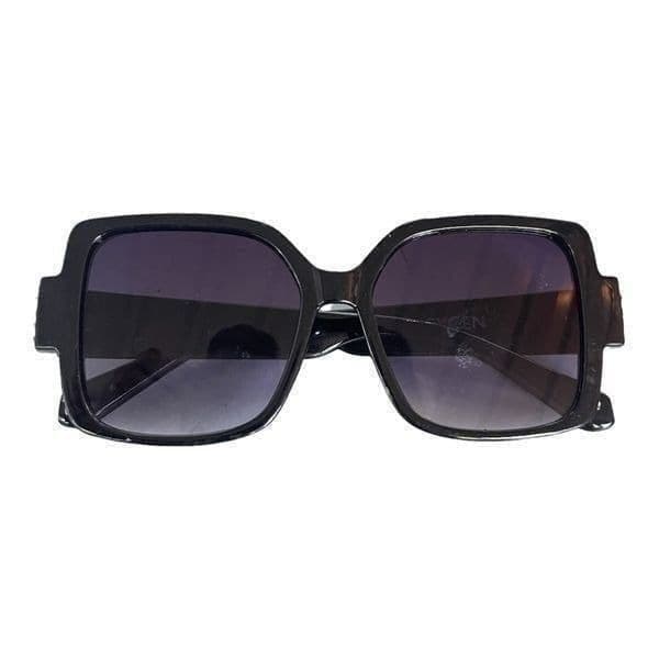 Cxcen Rhinestone Square Black Sunglasses - Thumbnail 4
