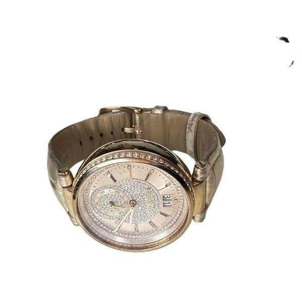 Michael Kors MK Watch Rose Gold Rhinestone CZ Chronograph Leather New Battery - Thumbnail 7