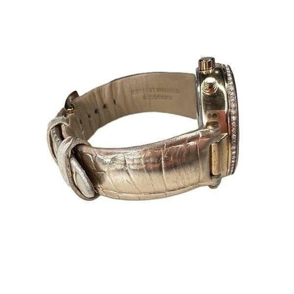 Michael Kors MK Watch Rose Gold Rhinestone CZ Chronograph Leather New Battery - Thumbnail 6