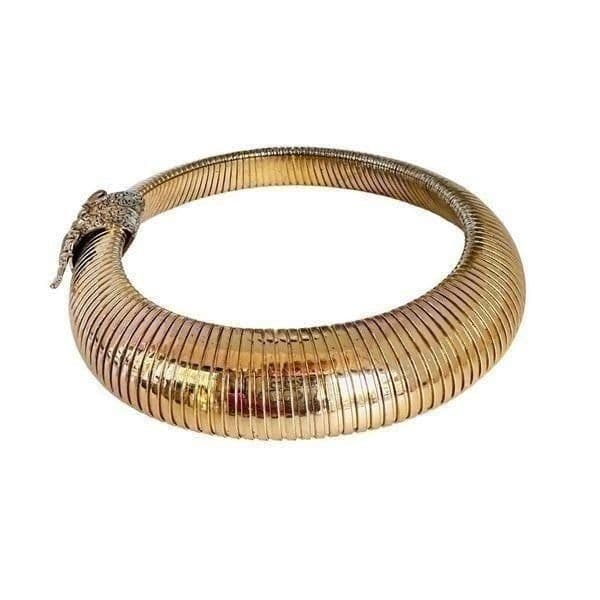 ANNA DELLO RUSSO For H&M Goldtone Collar Necklace Choker RARE Limited Collection - Thumbnail 7