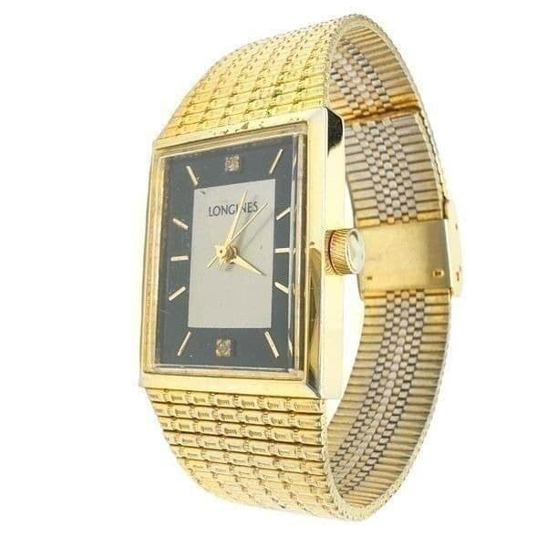 Longines Women's Wristwatch Manual Wind Analog Rectangular Dial Gold - Thumbnail 2