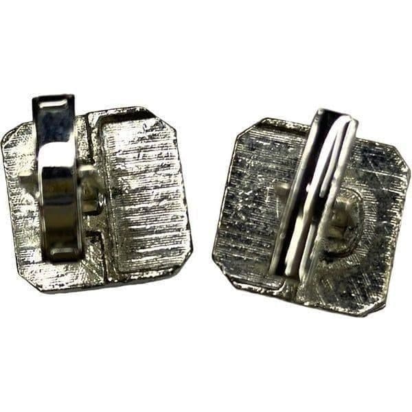 VINTAGE Sterling Silver Men’s Cuff Links .925 Blue Purple Metallic Shiny Sparkly - Thumbnail 9