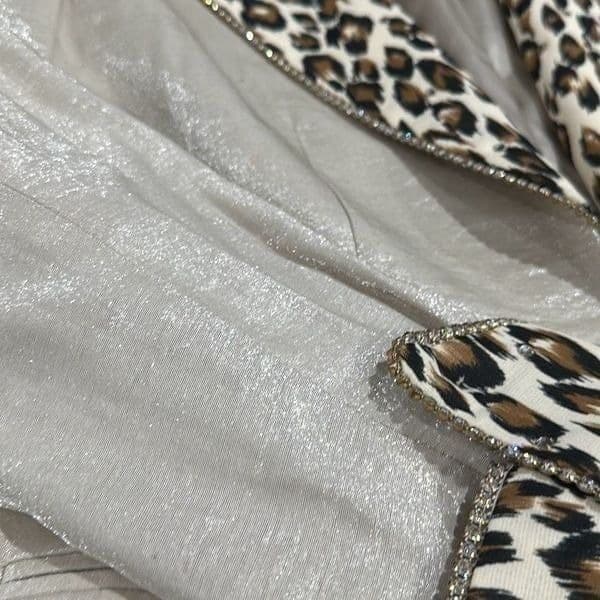 CACHE SOLINI NEW YORK Vintage Shimmer Rhinestone Leopard Cheetah Print Dress Coc - Thumbnail 9