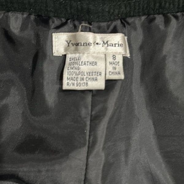YVONNE MARIE Vintage 100 Leather Suede Black Pants Slacks Fully Lined Size 8 - Thumbnail 4