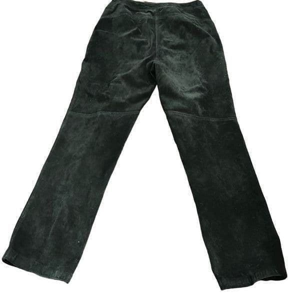 YVONNE MARIE Vintage 100 Leather Suede Black Pants Slacks Fully Lined Size 8 - Thumbnail 3