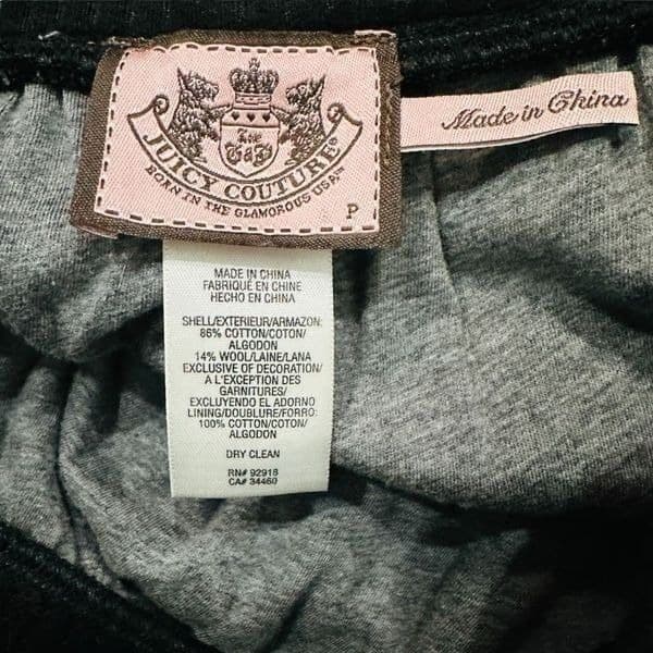 JUICY COUTURE Gray Grey Black Plaid Wool Cotton Elastic Waist Pull On Y2K Vibes - Thumbnail 4