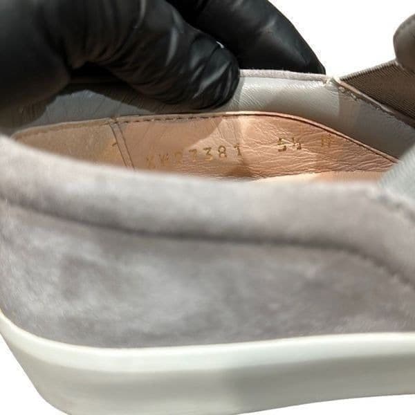 STUART WEITZMAN Jewel Crystal Embellished Gray Suede Leather Slip On Sneakers Sh - Thumbnail 7