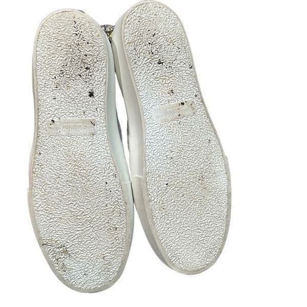 STUART WEITZMAN Jewel Crystal Embellished Gray Suede Leather Slip On Sneakers Sh - Thumbnail 4