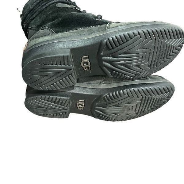 UGG AUSTRALIA Azaria Black Waterproof Suede Leather Rubber Sheepskin Winter Ankl - Thumbnail 4