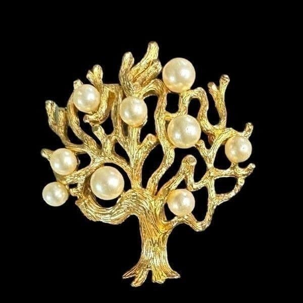 CROWN TRIFARI 4 Item Gold-Tone Jewelry Bundle Bonsai Tree of Life Cameo Necklace - Thumbnail 5