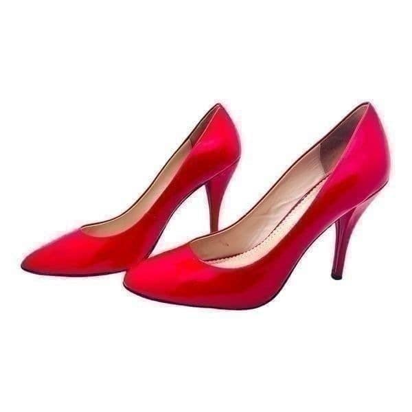 Jean-Michel Cazabat Red Patent Leather Pumps Heels Size 39 - Image 1