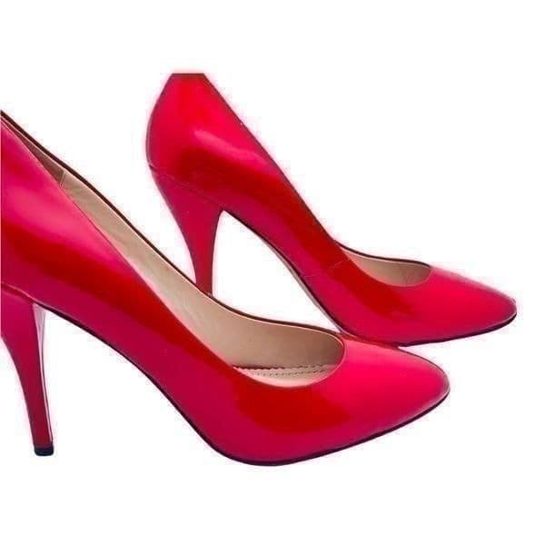 Jean-Michel Cazabat Red Patent Leather Pumps Heels Size 39 - Thumbnail 2