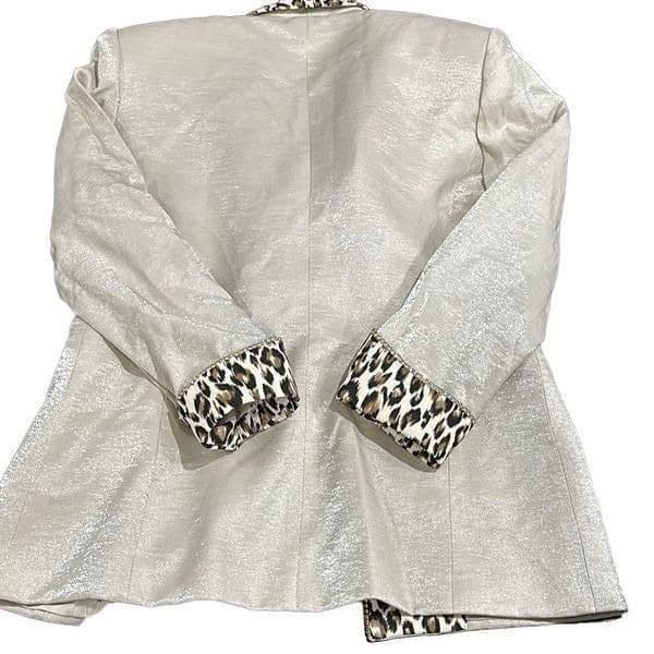 CACHE SOLINI NEW YORK Vintage Shimmer Rhinestone Leopard Cheetah Print Dress Coc - Thumbnail 3