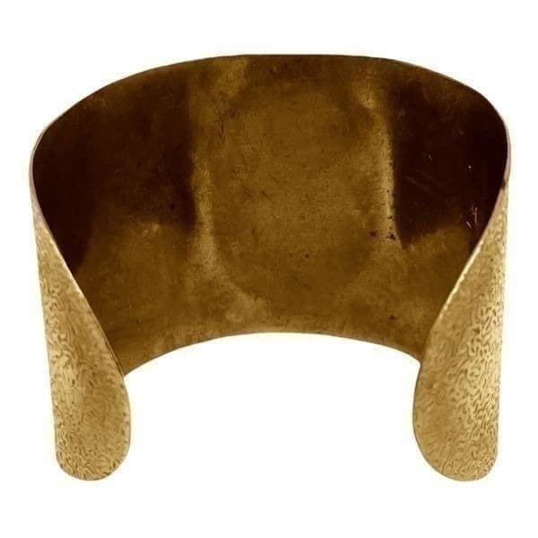 Antique Brutalist Amethyst Brass Cuff Bracelet - Thumbnail 11