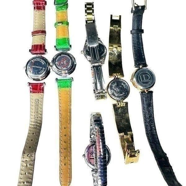 Lot Of 6 Watches 2 Murano Glass New Batteries Red Robin Titanium Colorful Bundle - Thumbnail 5