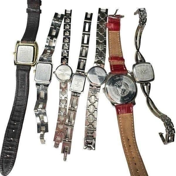 Lot of 6 Anne Klein Watches Leather Bands Analog Quartz GUC to EUC Batteries - Thumbnail 6