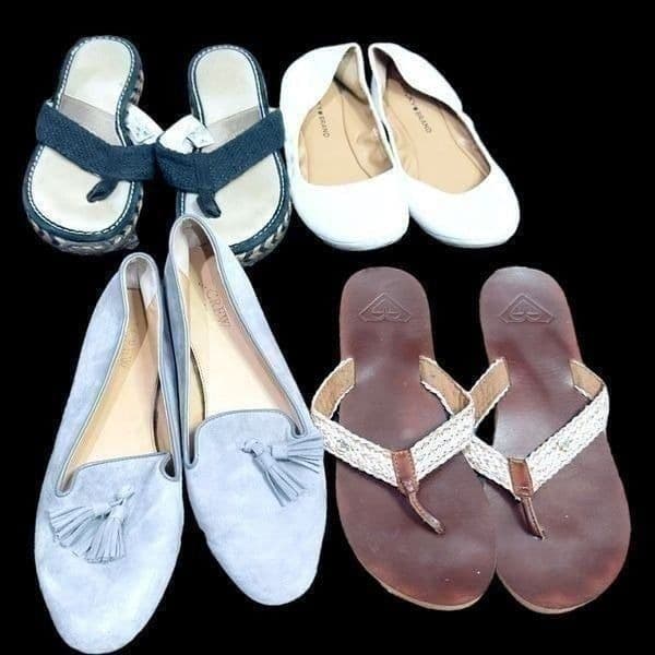 J. CREW UGG LUCKY BRAND ROXY Bundle Lot of 4 Pairs of Shoes Flip Flops Sandals B - Thumbnail 7