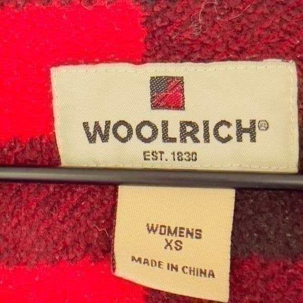 Vintage Woolrich Red Buffalo Check Checkered Fleece Lined Jean Jacket Coat Size - Thumbnail 4