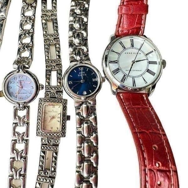 Lot of 6 Anne Klein Watches Leather Bands Analog Quartz GUC to EUC Batteries - Thumbnail 4