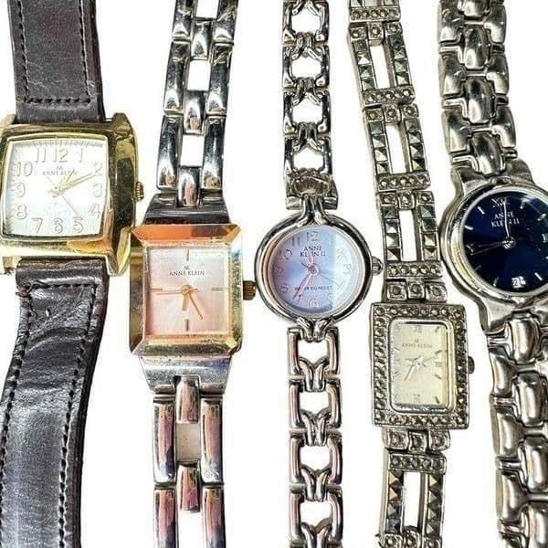 Lot of 6 Anne Klein Watches Leather Bands Analog Quartz GUC to EUC Batteries - Thumbnail 3