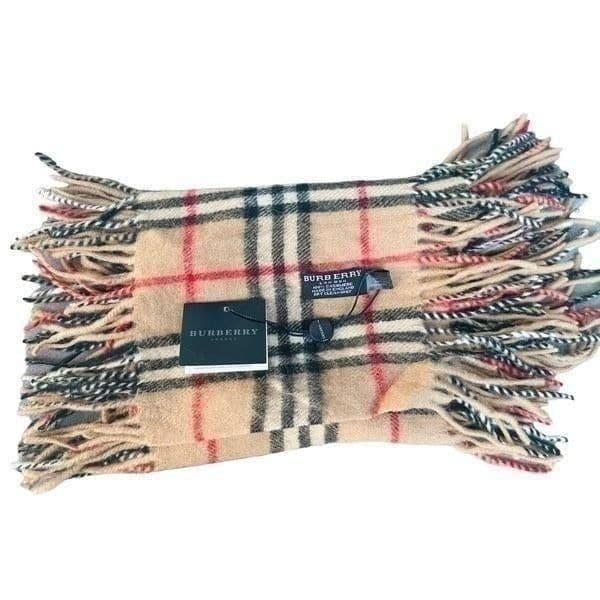 BURBERRY LONDON Nova Check 100% Cashmere Fringe Plaid 50” Scarf NEW WITH TAGS - Thumbnail 5