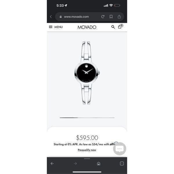 MOVADO AMOROSA Ladies Analog Stainless Steel Watch 84 A1 809 A - Thumbnail 3