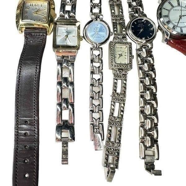 Lot of 6 Anne Klein Watches Leather Bands Analog Quartz GUC to EUC Batteries - Thumbnail 2