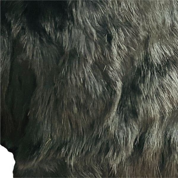 100% Rabbit Fur Coat Black Full Zip Size Small - Thumbnail 7