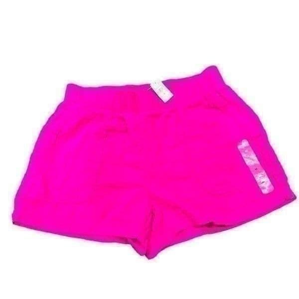 GAP NWT Bright Pink Elastic Waist Band Cotton Shorts w/Pockets Size M - Image 1