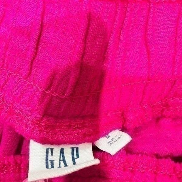 GAP NWT Bright Pink Elastic Waist Band Cotton Shorts w/Pockets Size M - Thumbnail 4