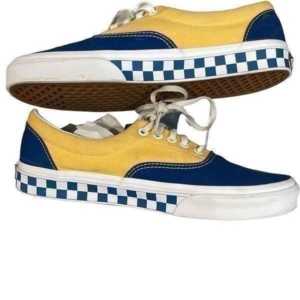 Vans Era BMX Checkerboard Blue Yellow Sneakers Mens Size 10 - Thumbnail 5