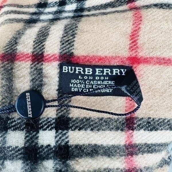 BURBERRY LONDON Nova Check 100% Cashmere Fringe Plaid 50” Scarf NEW WITH TAGS - Thumbnail 9