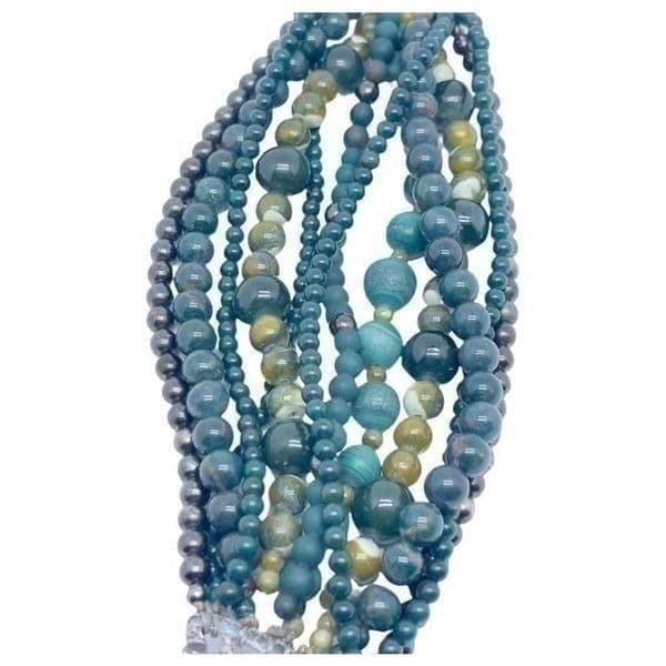 1990s Jade/Jadeite and Hematite Multi-Strand Bracelet Signed By Stephen Dweck - Thumbnail 12