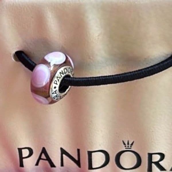 PANDORA Sterling sSilver Murano Glass .925 Pink Bead Charm for Pandora Bracelet - Thumbnail 5