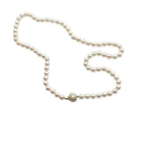 14K PEARL NECKLACE Genuine Vintage Pearls Double Hand Knotted on a Silk Cord Wit - Thumbnail 4