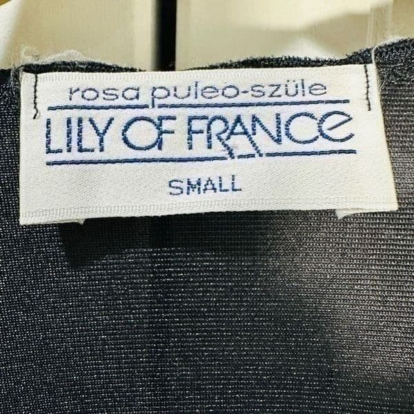 LILY OF FRANCE Rosa Puleo-Szule Vintage Black Lace Wrap Nightgown Chemise Slip D - Thumbnail 10