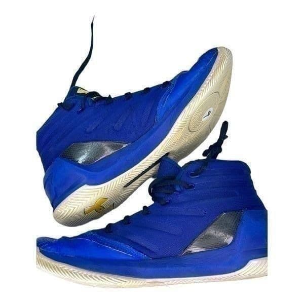 Under Armour Curry 3 Bright Blue High Top Basketball Sneakers Athletic Shoes Siz - Thumbnail 4