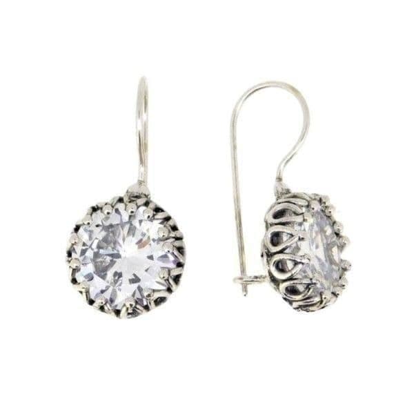 ZUMAN JEWELRY 925 Sterling Silver & Large Cubic Zirconia CZ Stone Dangle Intrica - Thumbnail 8