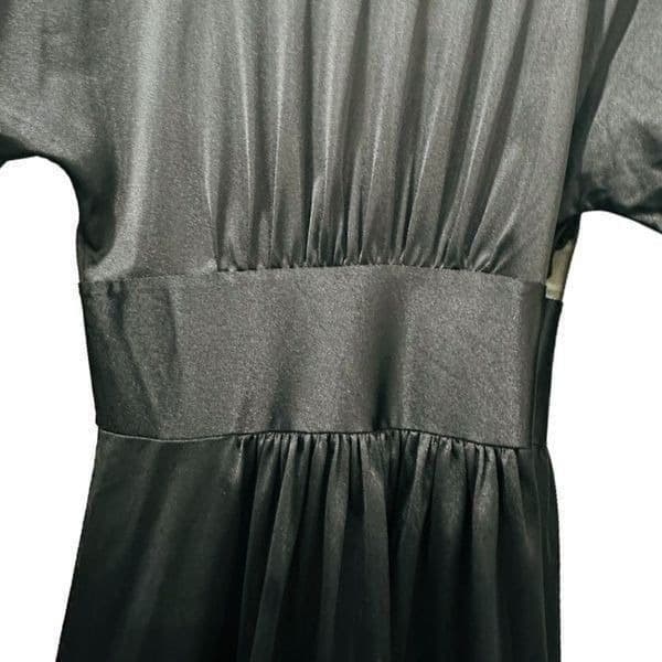 LILY OF FRANCE Rosa Puleo-Szule Vintage Black Lace Wrap Nightgown Chemise Slip D - Thumbnail 9