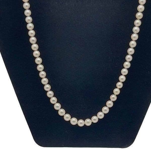 14K PEARL NECKLACE Genuine Vintage Pearls Double Hand Knotted on a Silk Cord Wit - Thumbnail 10