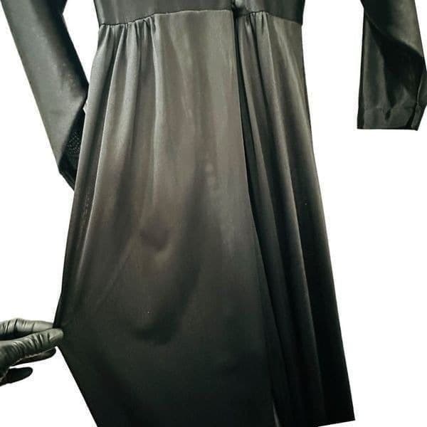 LILY OF FRANCE Rosa Puleo-Szule Vintage Black Lace Wrap Nightgown Chemise Slip D - Thumbnail 4