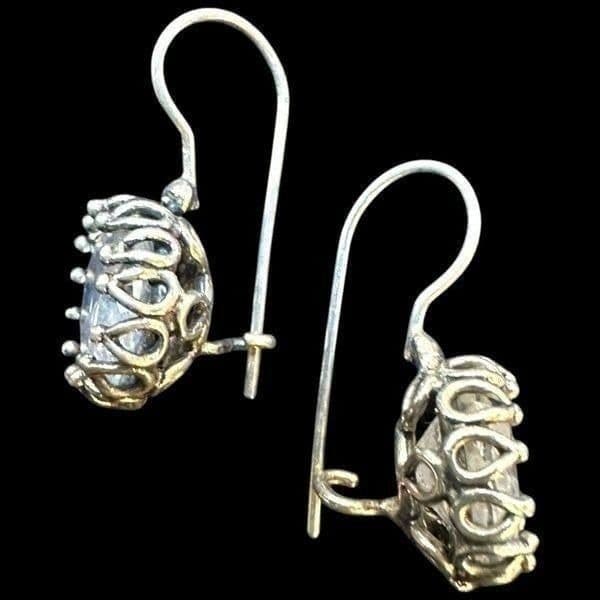 ZUMAN JEWELRY 925 Sterling Silver & Large Cubic Zirconia CZ Stone Dangle Intrica - Thumbnail 6