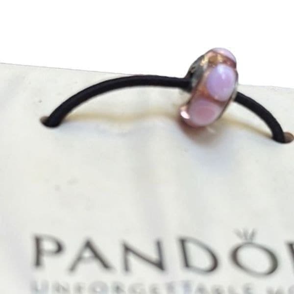 PANDORA Sterling sSilver Murano Glass .925 Pink Bead Charm for Pandora Bracelet - Thumbnail 2