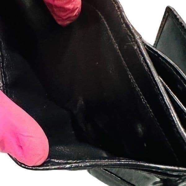 GUCCI G Logo GG Black Patent Leather Wallet Bag Card holder - Thumbnail 4