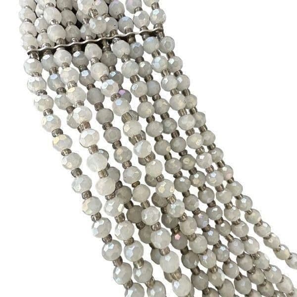 NAKAMOL Signed Multi-strand Faceted Glass Bead Colorful Pearlescent Aurora Borea - Thumbnail 2