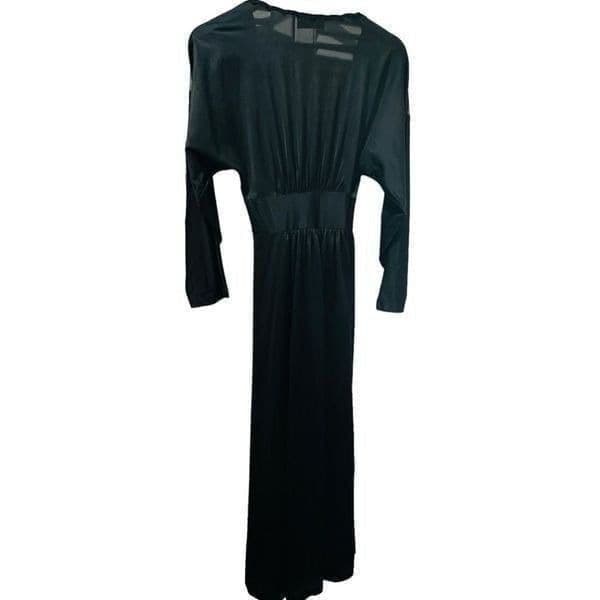 LILY OF FRANCE Rosa Puleo-Szule Vintage Black Lace Wrap Nightgown Chemise Slip D - Thumbnail 8