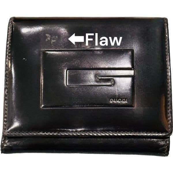 GUCCI G Logo GG Black Patent Leather Wallet Bag Card holder - Thumbnail 11