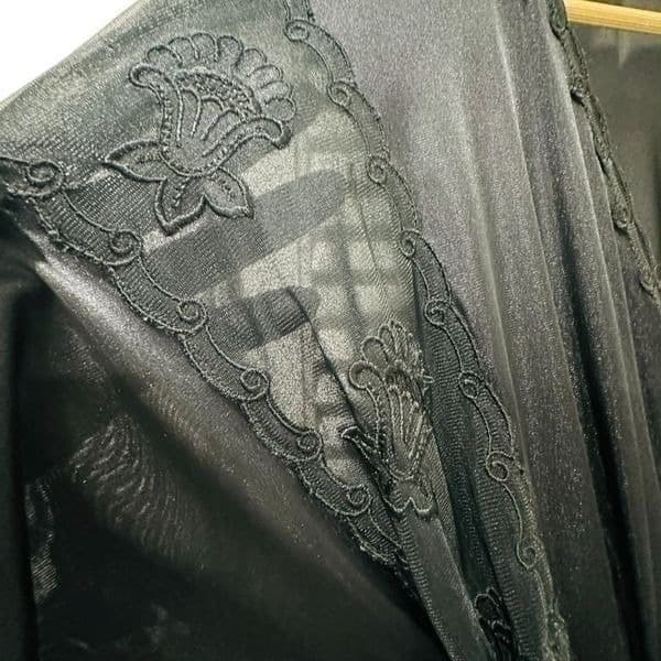 LILY OF FRANCE Rosa Puleo-Szule Vintage Black Lace Wrap Nightgown Chemise Slip D - Thumbnail 2