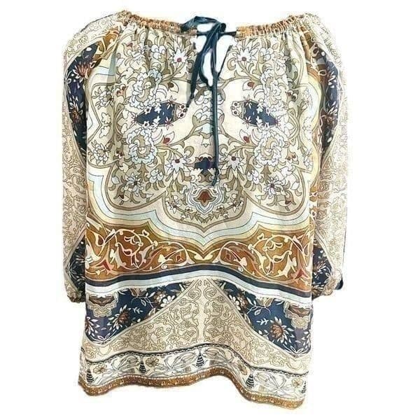 HALE BOB Silk Off Shoulder Blouse Size Medium - Image 1