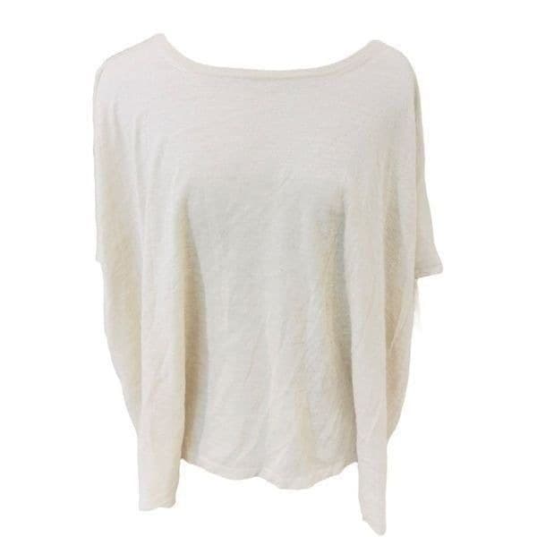 SAVERIO PALATELLA Luxury Silk Cashmere Short Sleeve Oversized Wheat Heathered Li - Image 1